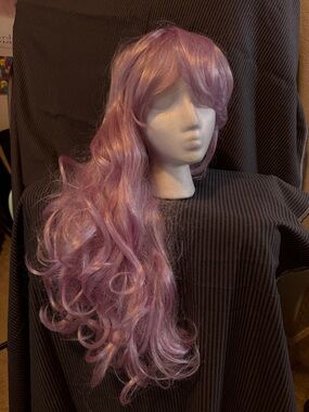 Lavender Long Wavy Women's Wig - Unbranded